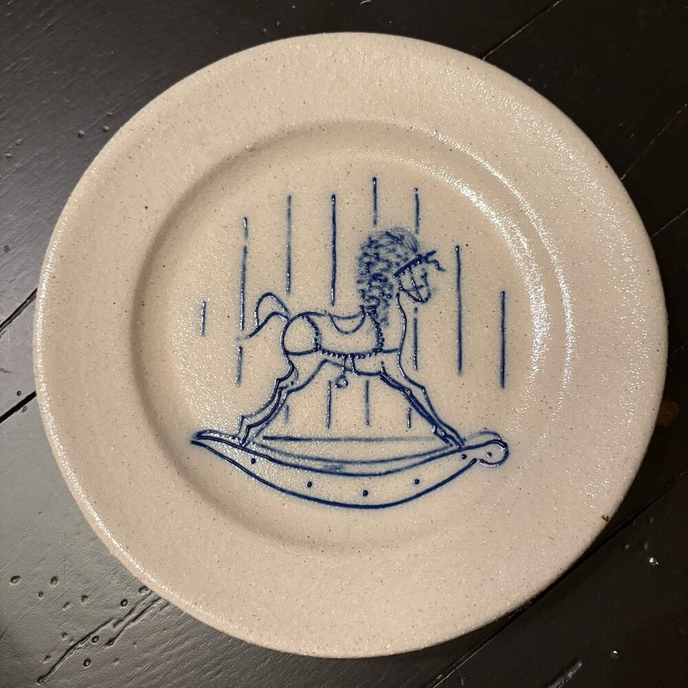 Salmon Falls Pottery Stoneware Rocking Horse 8" Plate 1995
